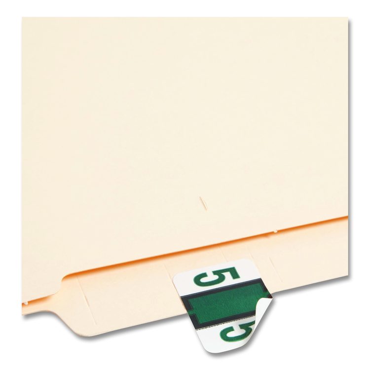 Numerical End Tab File Folder Labels, 5, 1 x 1.25, White, 500/Roll