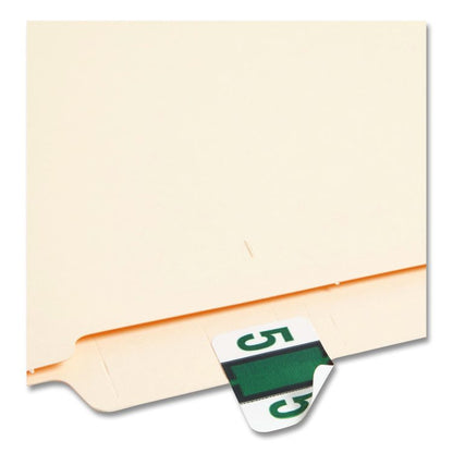 Numerical End Tab File Folder Labels, 5, 1 x 1.25, White, 500/Roll