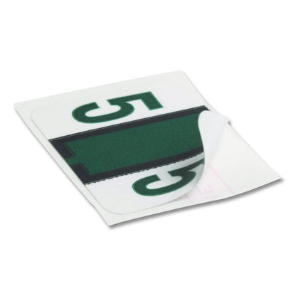 Numerical End Tab File Folder Labels, 5, 1 x 1.25, White, 500/Roll