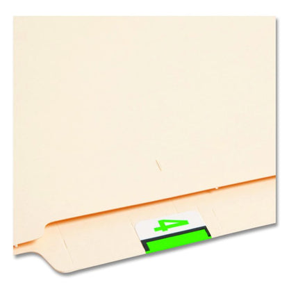 Numerical End Tab File Folder Labels, 4, 1 x 1.25, White, 500/Roll