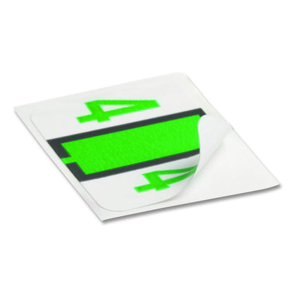 Numerical End Tab File Folder Labels, 4, 1 x 1.25, White, 500/Roll