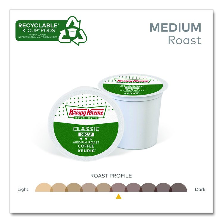 Classic Decaf Coffee K-Cups, Medium Roast, 24/Box
