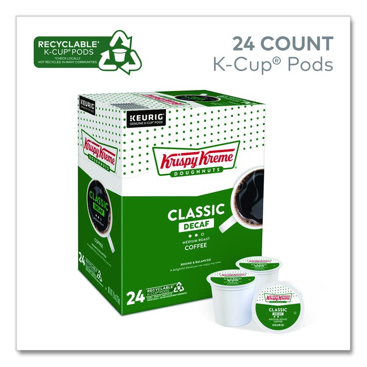 Classic Decaf Coffee K-Cups, Medium Roast, 24/Box