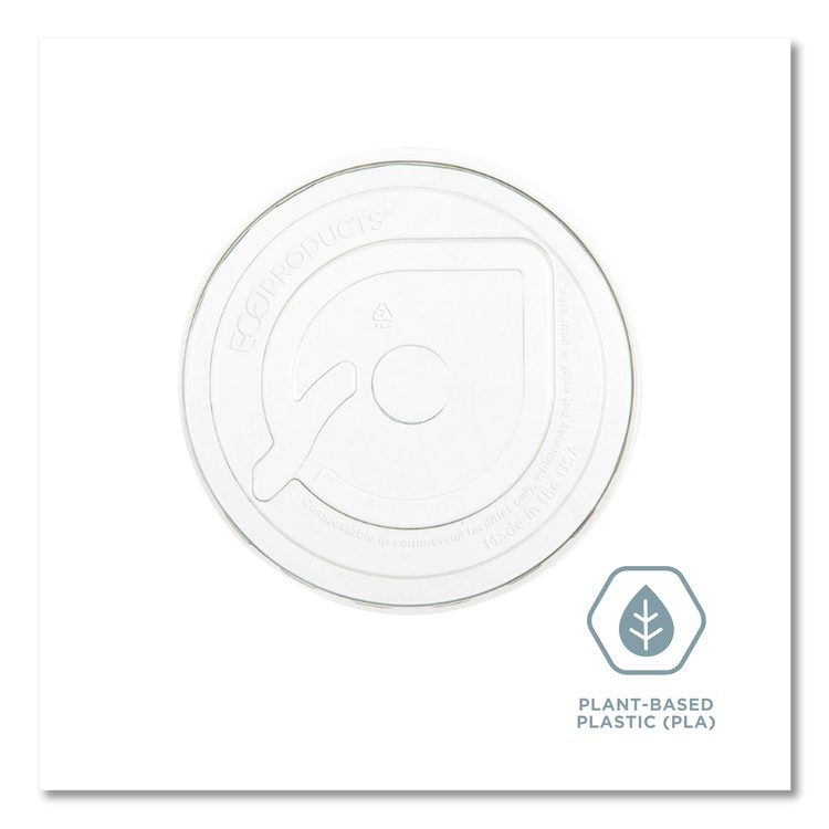 GreenStripe Cold Cup Flat Lids, Fits 9 oz to 24 oz Cold Cups, Plastic, Clear, 100/Pack, 10 Packs/Carton