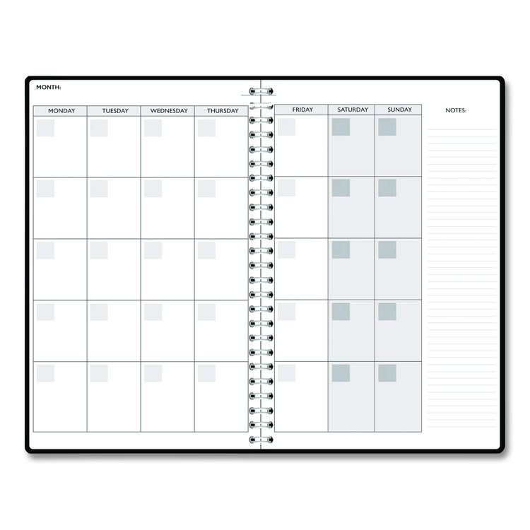 Recycled Non-Dated Monthly/Weekly Planner, Abstract Faces, Black/White Cover, Undated