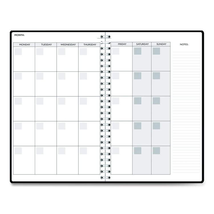 Recycled Non-Dated Monthly/Weekly Planner, Celestial, Blue/Gold Cover, Undated