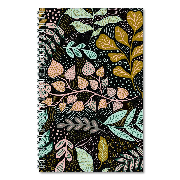 Recycled Non-Dated Monthly/Weekly Planner, Fall Floral, Multicolor Cover, Undated