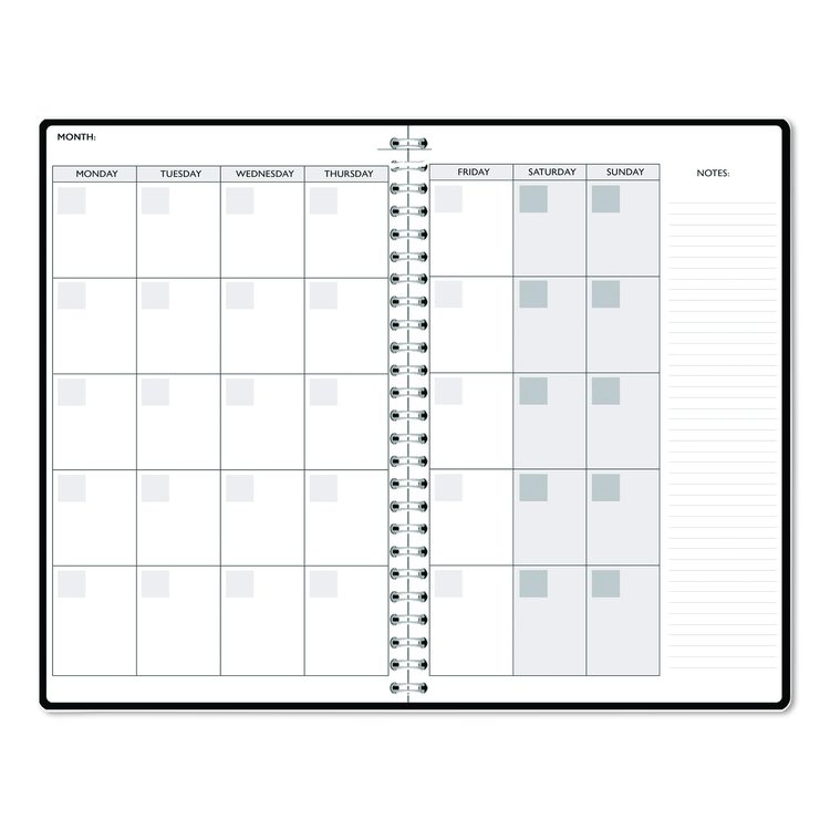 Recycled Non-Dated Monthly/Weekly Planner, Gold and Smoke, Multicolor Cover, Undated