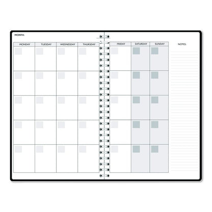 Recycled Non-Dated Monthly/Weekly Planner, Gold and Smoke, Multicolor Cover, Undated