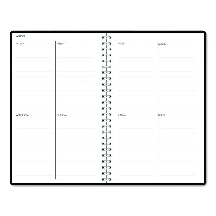 Recycled Non-Dated Monthly/Weekly Planner, Black and White Floral, Black/White Cover,  Undated