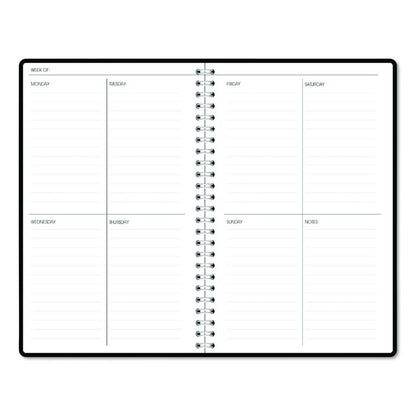 Recycled Non-Dated Monthly/Weekly Planner, Black and White Floral, Black/White Cover,  Undated