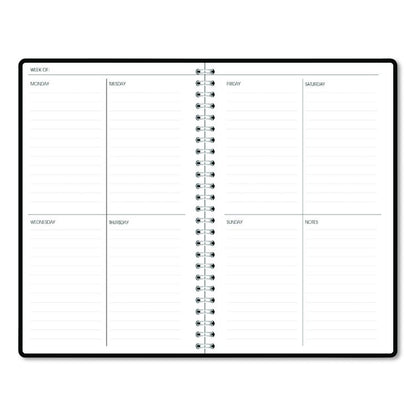 Recycled Non-Dated Monthly/Weekly Planner, Cherry Blossoms, Black/White Cover, Undated