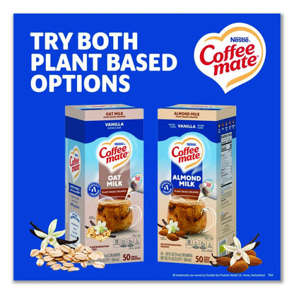 Plant-Based Almond Milk Non-Dairy Liquid Creamer Singles, Natural Vanilla, 0.38 oz Mini Cups, 200/Carton