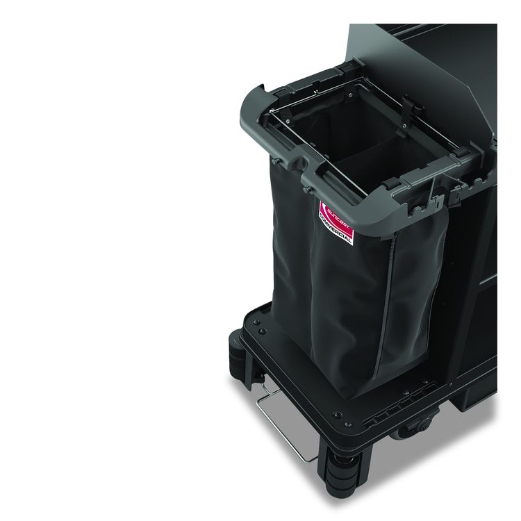 Divided Bag for Suncast Commercial Full-Size and Compact-Size Housekeeping Carts, 25.4 gal, 15.6" x 12.52" x 29.95", Black