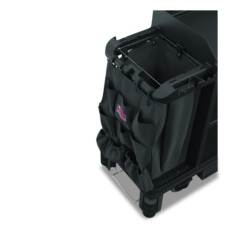 8-Pocket Organizer for Suncast Commercial Full-Size and Compact Housekeeping Carts, 19.5" x 1.67" x 26.83", Black