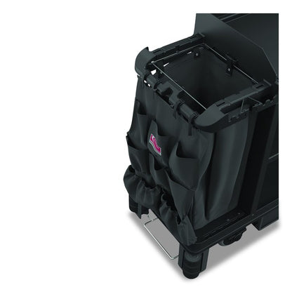 8-Pocket Organizer for Suncast Commercial Full-Size and Compact Housekeeping Carts, 19.5" x 1.67" x 26.83", Black