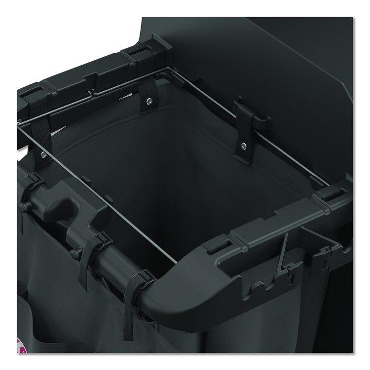 8-Pocket Organizer for Suncast Commercial Full-Size and Compact Housekeeping Carts, 19.5" x 1.67" x 26.83", Black