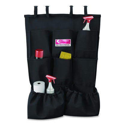 8-Pocket Organizer for Suncast Commercial Full-Size and Compact Housekeeping Carts, 19.5" x 1.67" x 26.83", Black