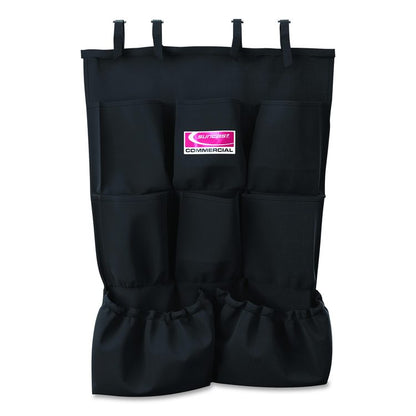 8-Pocket Organizer for Suncast Commercial Full-Size and Compact Housekeeping Carts, 19.5" x 1.67" x 26.83", Black