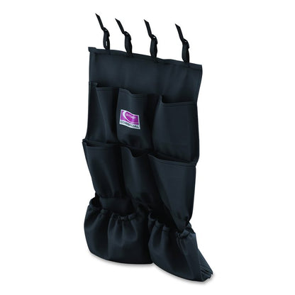 8-Pocket Organizer for Suncast Commercial Full-Size and Compact Housekeeping Carts, 19.5" x 1.67" x 26.83", Black