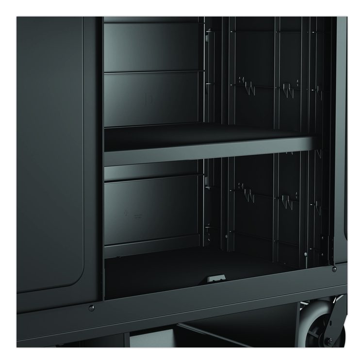 Adjustable Shelf for Suncast Commercial Full-Size Housekeeping Carts HKC1000/HKC2000, Plastic, Black