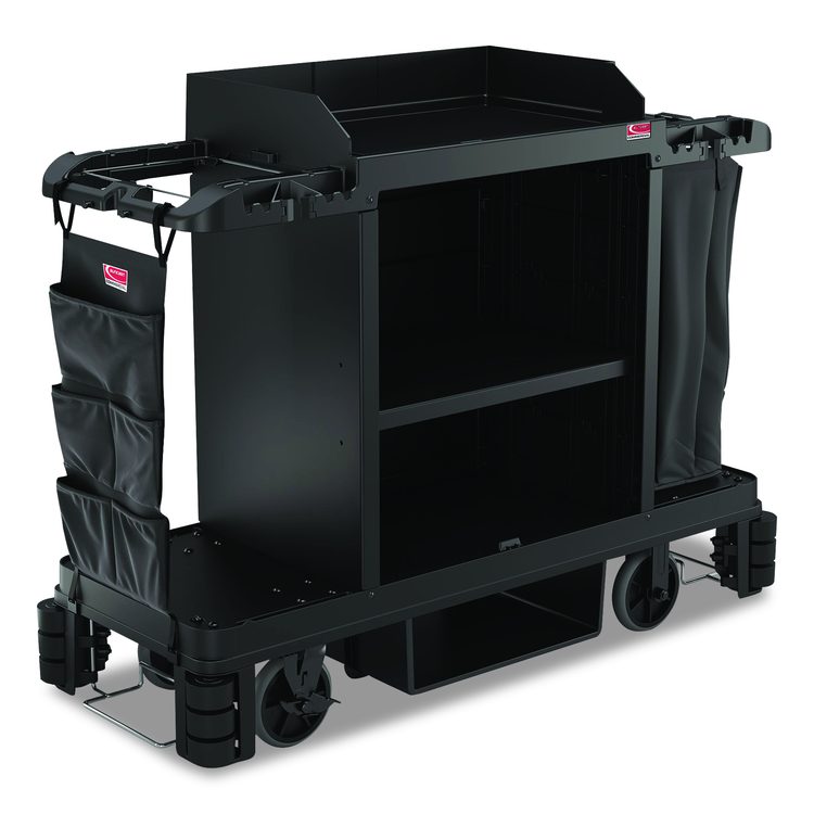 Linen Strap Bag for Suncast Commercial Full-Size and Compact Housekeeping Carts, 16.25" x 1" x 31.75", Black