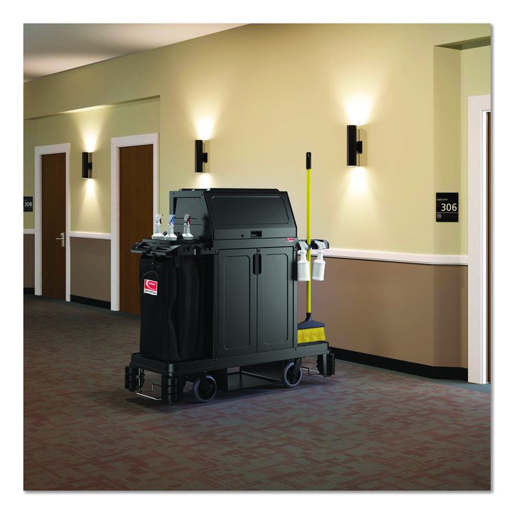 Lockable Door Accessory for Suncast Commercial Full-Size Housekeeping Carts HKC1000/HKC2000, Plastic, Black