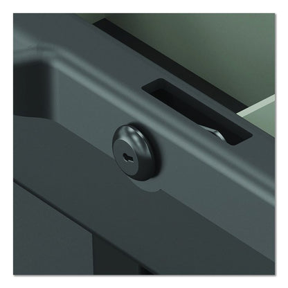 Lockable Slide Drawer with Dividers for Suncast Commercial Full-Size Housekeeping Carts HKC1000/HKC2000, Plastic, Black