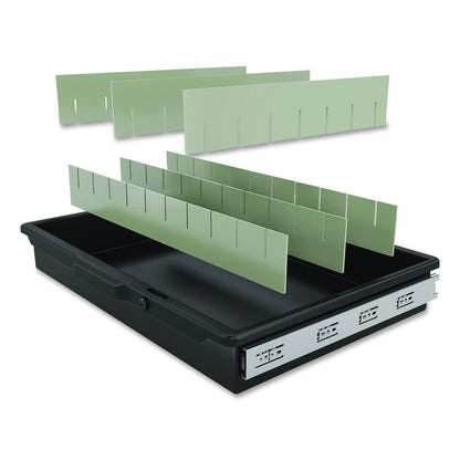 Lockable Slide Drawer with Dividers for Suncast Commercial Full-Size Housekeeping Carts HKC1000/HKC2000, Plastic, Black