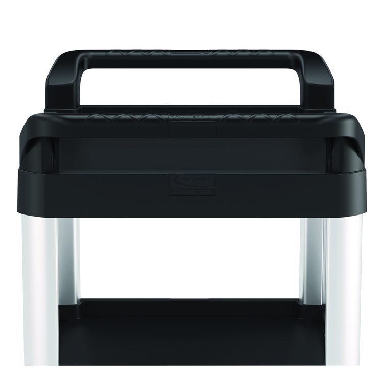 Three-Shelf Service Cart, Metal/Plastic, 3 Shelves, 300 lb Capacity, 20" x 34" x 37.92", Black