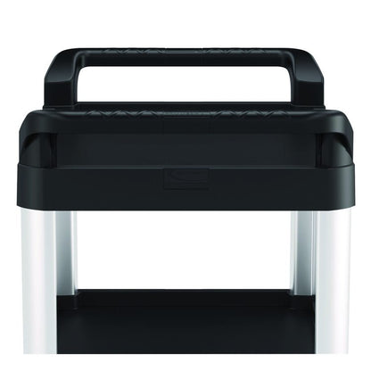 Three-Shelf Service Cart, Metal/Plastic, 3 Shelves, 300 lb Capacity, 20" x 34" x 37.92", Black