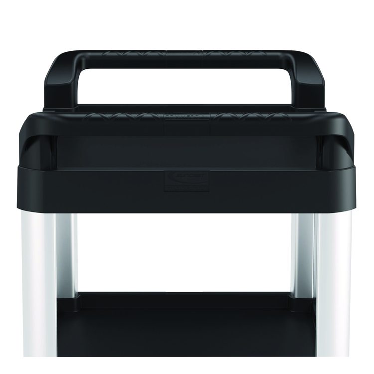 Three-Shelf Service Cart, Metal/Plastic, 3 Shelves, 300 lb Capacity, 20" x 39.85" x 38.17", Black