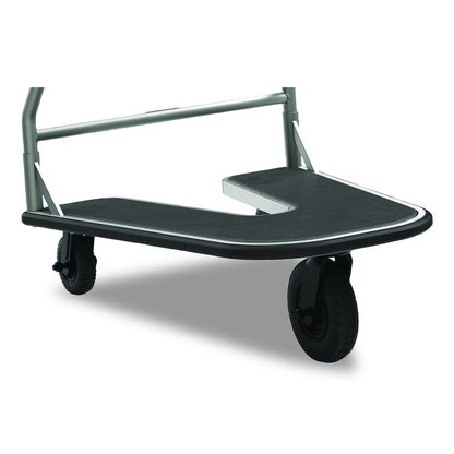 Nesting Luggage Cart with Rubber Platform, Capacity, 300 lb Capacity, 27 x 37 x 37.5, Silver/Black