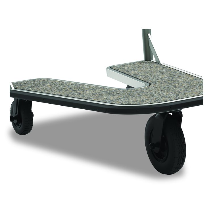 Nesting Luggage Cart with Carpeted Platform, 300 lb Capacity, 27 x 37 x 37.5, Silver/Black