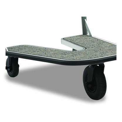 Nesting Luggage Cart with Carpeted Platform, 300 lb Capacity, 27 x 37 x 37.5, Silver/Black