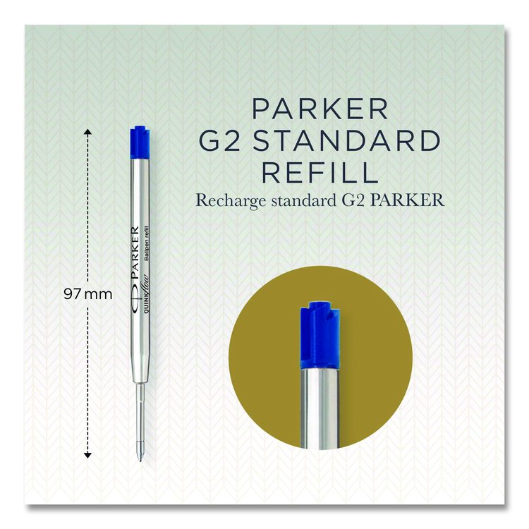 Refill for Parker Ballpoint Pens, Fine Conical Tip, Blue Ink