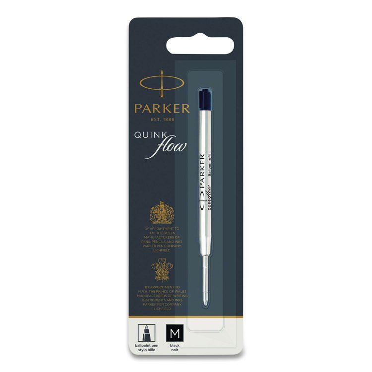 Refill for Parker Ballpoint Pens, Medium Conical Tip, Black Ink