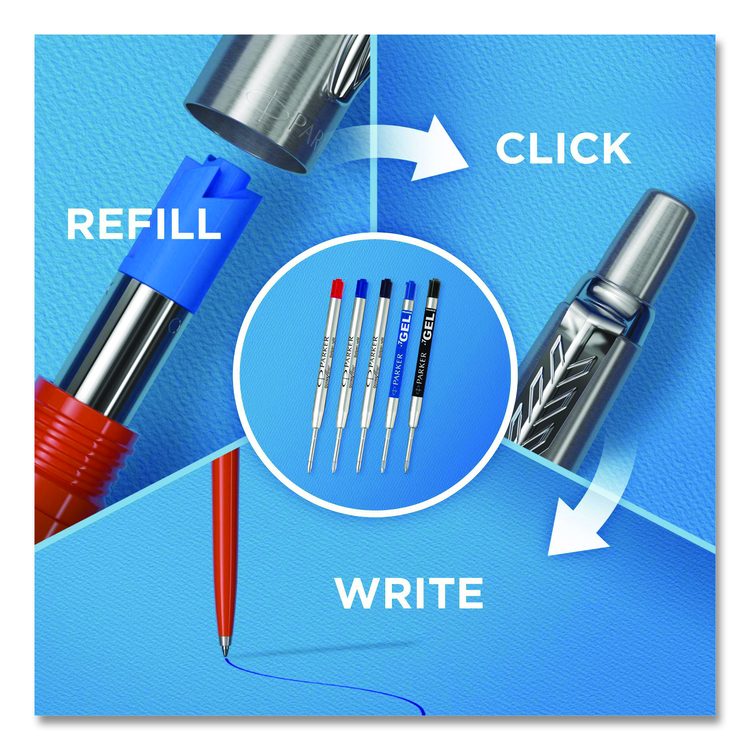 Jotter Ballpoint Pen, Retractable, Medium 1 mm, Blue Ink, Royal Blue/Chrome Barrel