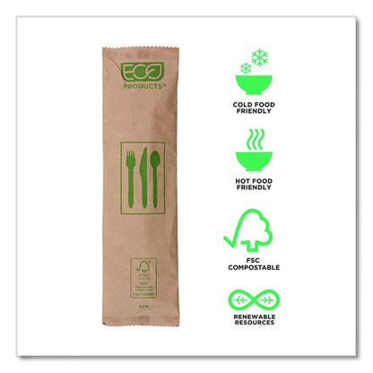 Wood Cutlery, General Purpose, Fork/Knife/Napkin/Spoon, Natural, 500/Carton