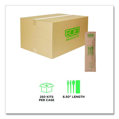 Wood Cutlery, General Purpose, Fork/Knife/Napkin/Spoon, Natural, 500/Carton