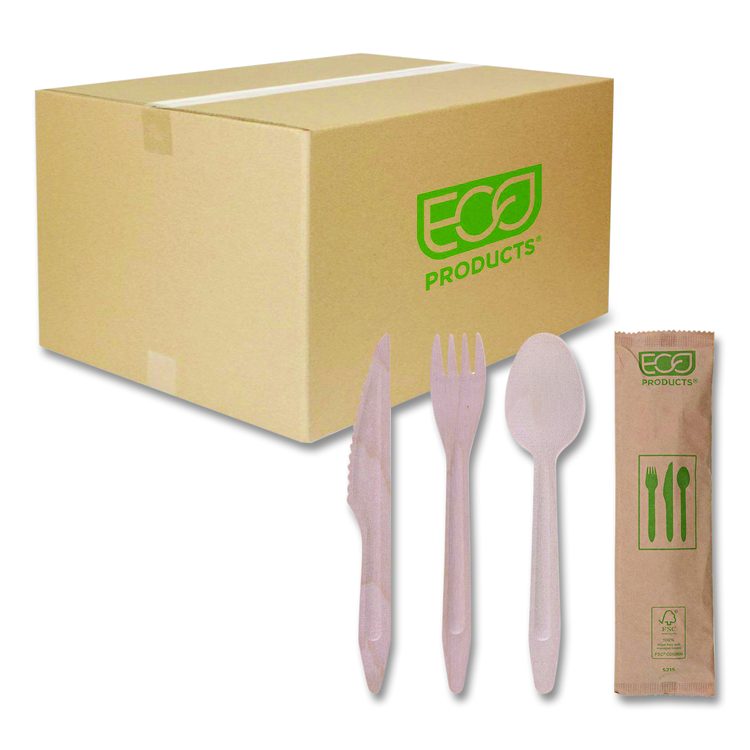 Wood Cutlery, General Purpose, Fork/Knife/Napkin/Spoon, Natural, 500/Carton