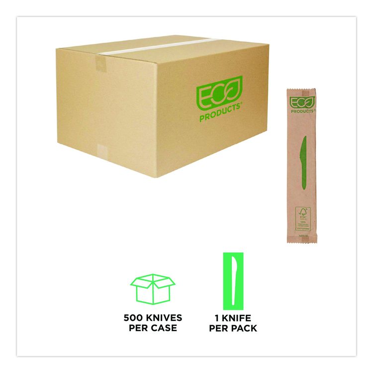 Wood Cutlery, General Purpose Knife, Natural, 500/Carton