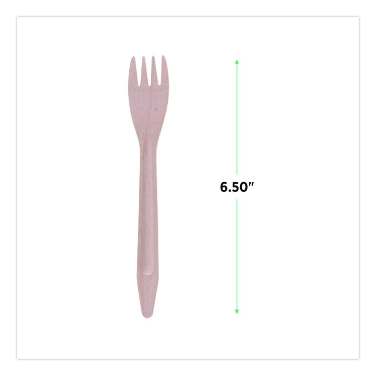 Wood Cutlery, General Purpose Fork, Natural, 500/Carton