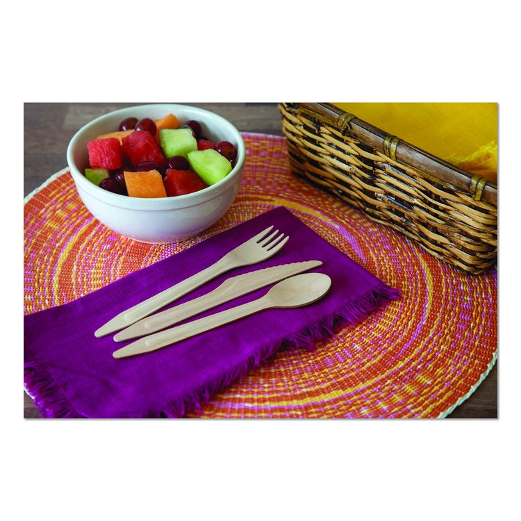 Wood Cutlery, General Purpose Fork, Natural, 500/Carton