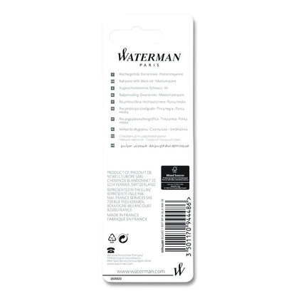 Refill for Waterman Ballpoint Pens, Medium Conical Tip, Black Ink