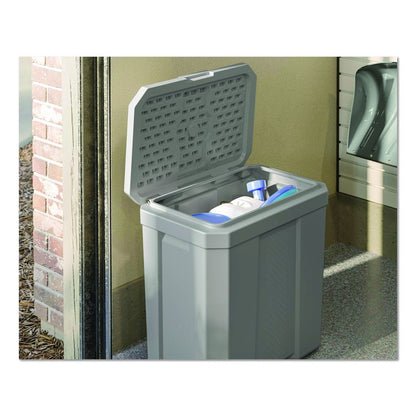 Salt Box, 28 gal, 23.75 x 15.75 x 23.75. Dove Gray