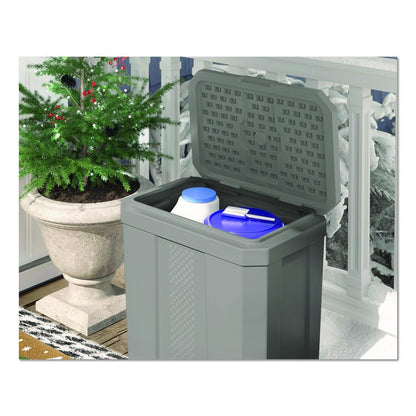 Salt Box, 28 gal, 23.75 x 15.75 x 23.75. Dove Gray