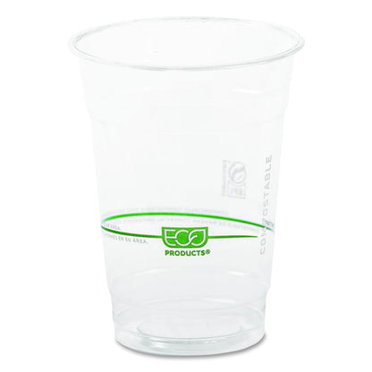 GreenStripe Renewable and Compostable Cold Cups Convenience Pack, 16 oz, Plastic, Clear, 50/Pack
