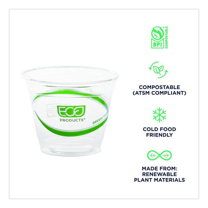 GreenStripe Renewable and Compostable Cold Cups, 9 oz, Plastic, Clear, 50/Pack, 20 Packs/Carton