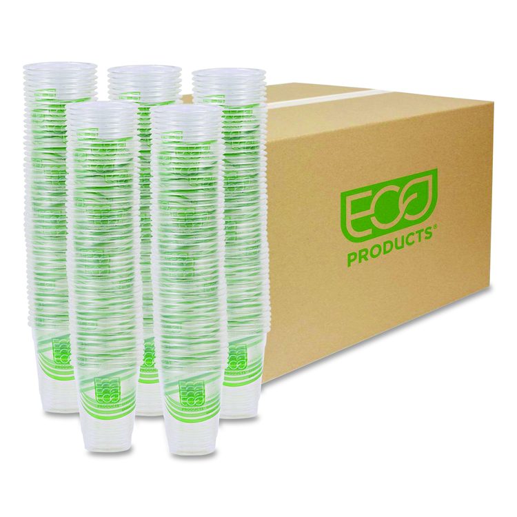 GreenStripe Renewable and Compostable Cold Cups, 9 oz, Plastic, Clear, 50/Pack, 20 Packs/Carton